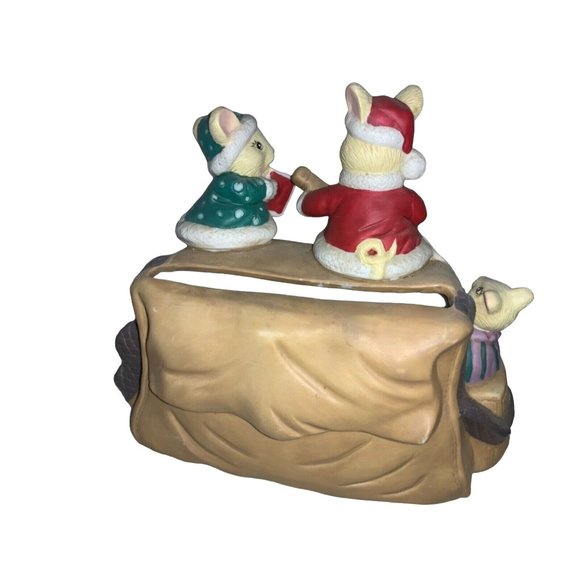 Ceramic Christmas Card Mail Holder Mr & Mrs Santa Mice & Helper - Picture 3 of 9
